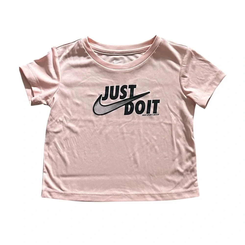Nike Girls Dri-FIT 2 Piece Outfit Size 4T New With Tags Top Shorts Peach Gray